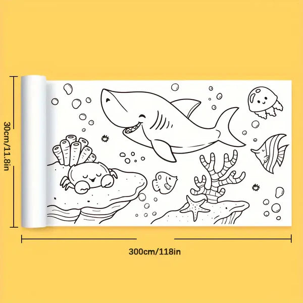 CreativeCanvas Roll™ – Endless 300 cm Doodle Fun for Imaginative Kids | Mummamitra