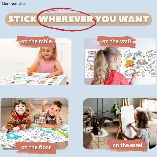 CreativeCanvas Roll™ – Endless 300 cm Doodle Fun for Imaginative Kids | Mummamitra